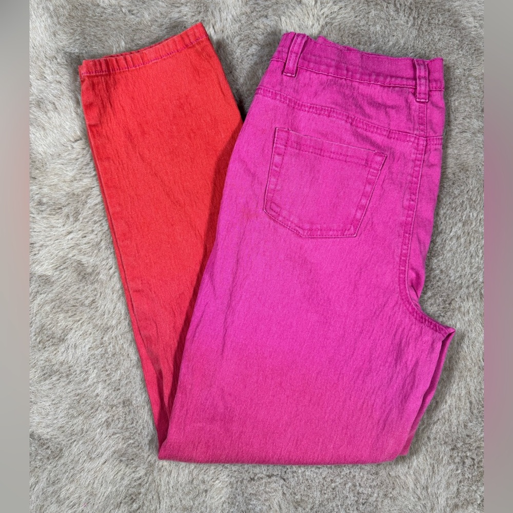 DG by Diane Gilman ombré pink red jeans women’s 8